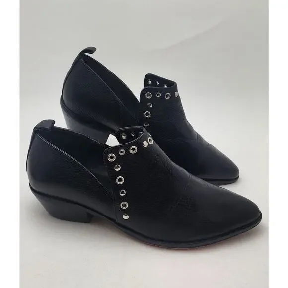 Rebecca Minkoff ANNETTE" LEATHER Studded Booties Women's 8 Black - Picture 3 of 16